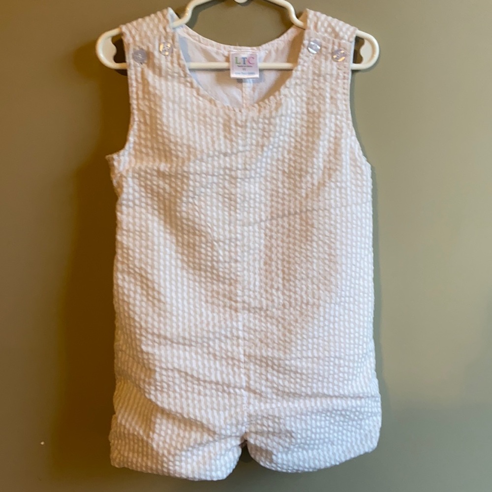 18m Seersucker Tan and White Jon Jon